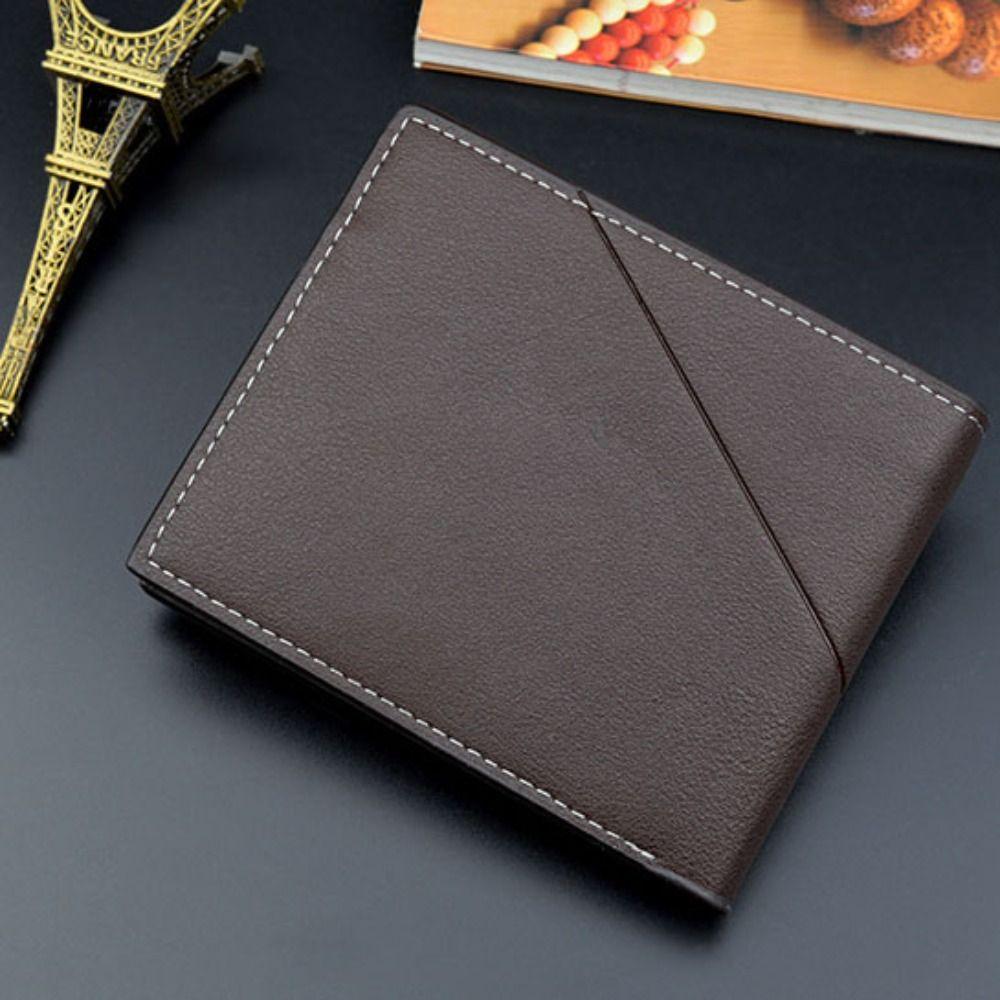 Casual Male Bifold Wallet Business Credit Card Holder Portable Coin Pocket  Male