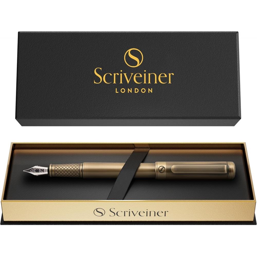 Scriveiner Унисекс Роскошная перьевая ручка   Бронза Средний стержень