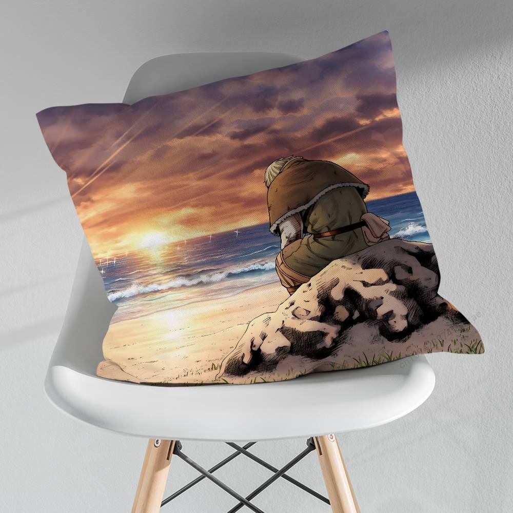 

TThorfinn Vinland saga Comics Throw Pillow Case Living Room Sofa Cushion Cover For Home Bedroom Decoration Protector 30x30cm