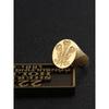 European and American British Royal Family Emblem Ring, Niche Golden Vintage Seal Stamp, Trendy Men's Tail Ring, Light Luxury