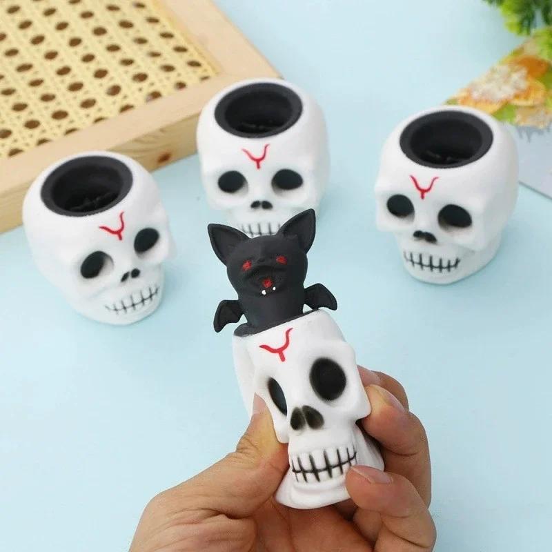 Pop-up Squeeze Squishy Toy Halloween Theme Pumpkin Ghost Skull Bat Design Sensory Fidget Toy Stress Relief Trick Or Treat Party