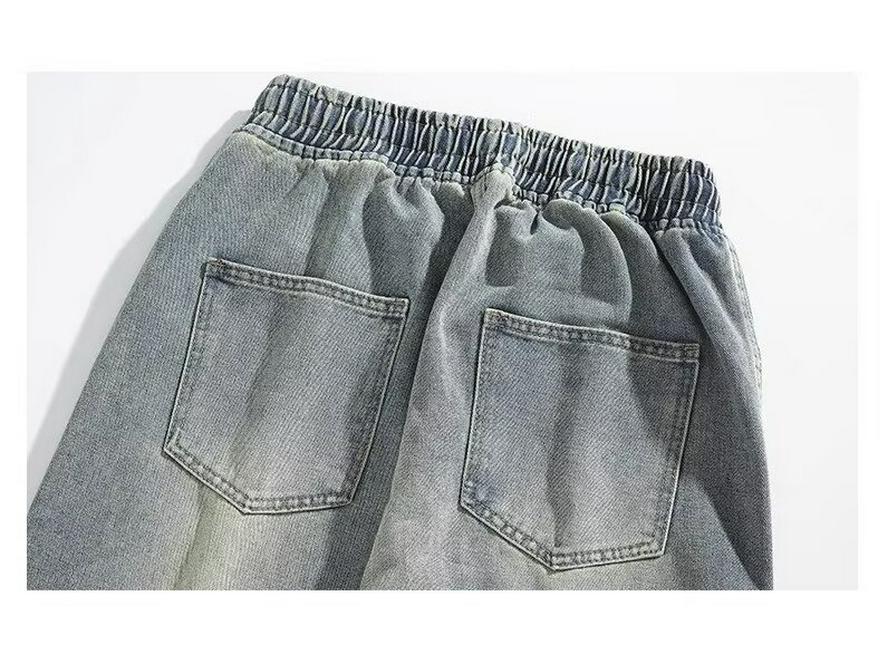 Men's American Retro Wide-Leg Straight Jeans - Youthful, Loose Fit for Spring & Autumn