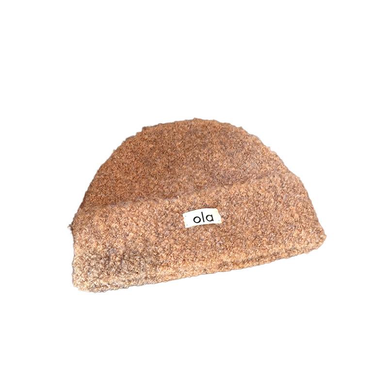 Warm Knitted Hat for Women Korean Version Fashionable Letter Stitched Logo Cold Proof Woolen Hat Face Shaping Small Ear Protection Hat