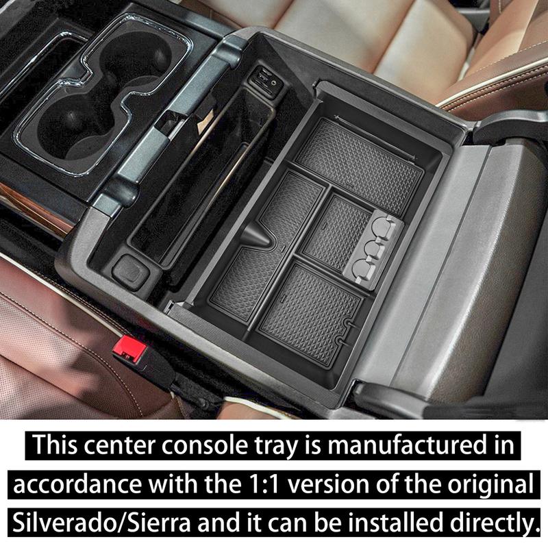 Center Console Organizer for 2014-2018 Chevrolet Silverado/GMC Sierra 1500, 2500/3500HD(2015-), Armrest Storage Box Tray