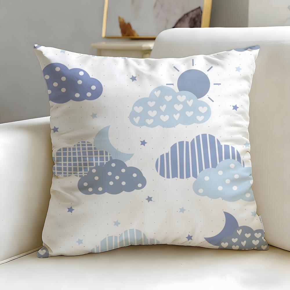 Horizontal bar pattern Cushion Cover Soft  EasyWash Pillow Case  Versatile for Couch Bed Travel and Office