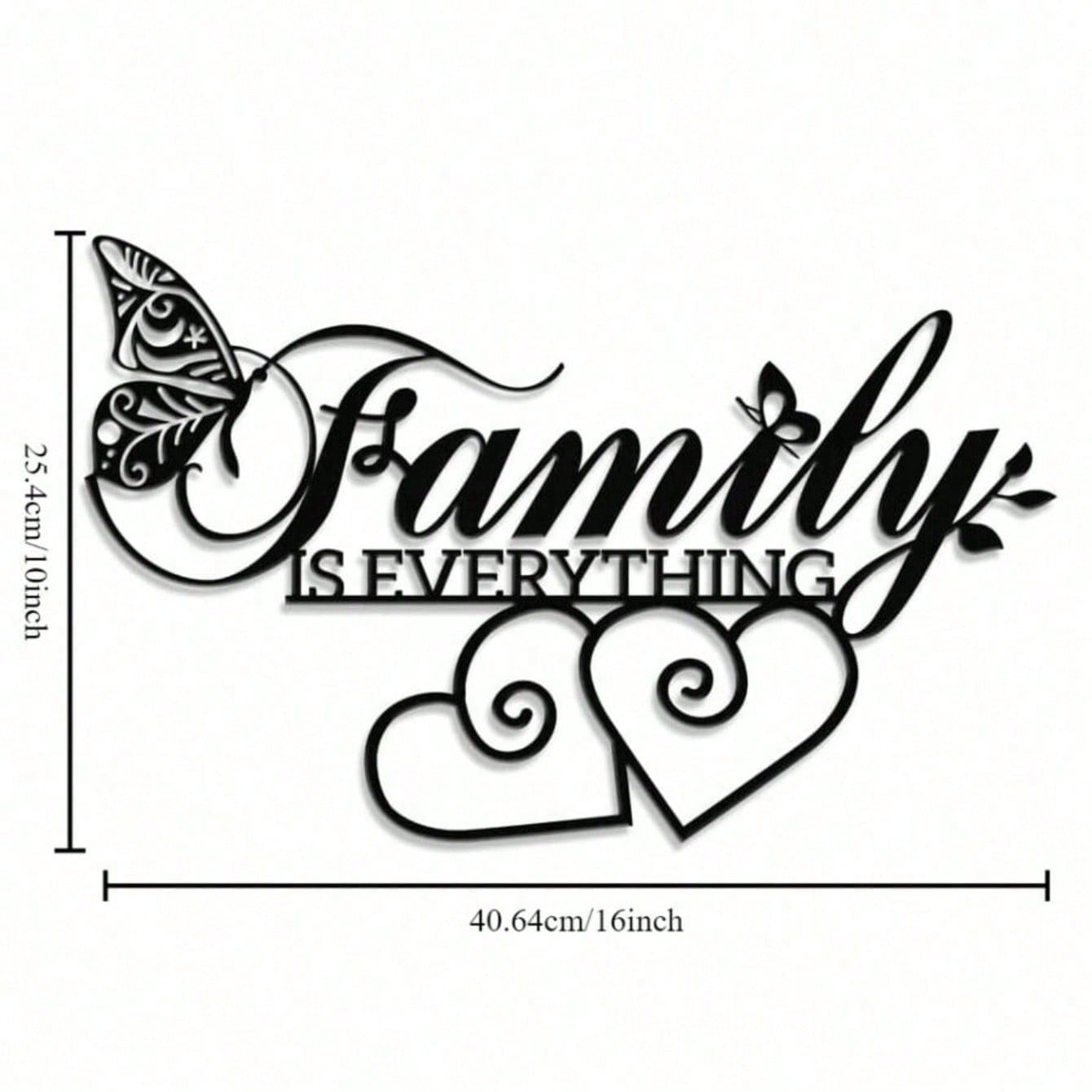 Black Metal Family Is Everything Wall Art Modern Home Decor Gift for Living Room TY7122