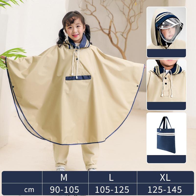 Imperméable pour enfants Style Cape Sacs d'école Version coréenne avancée Poncho pour enfants à l'école Imperméable pour faire du vélo