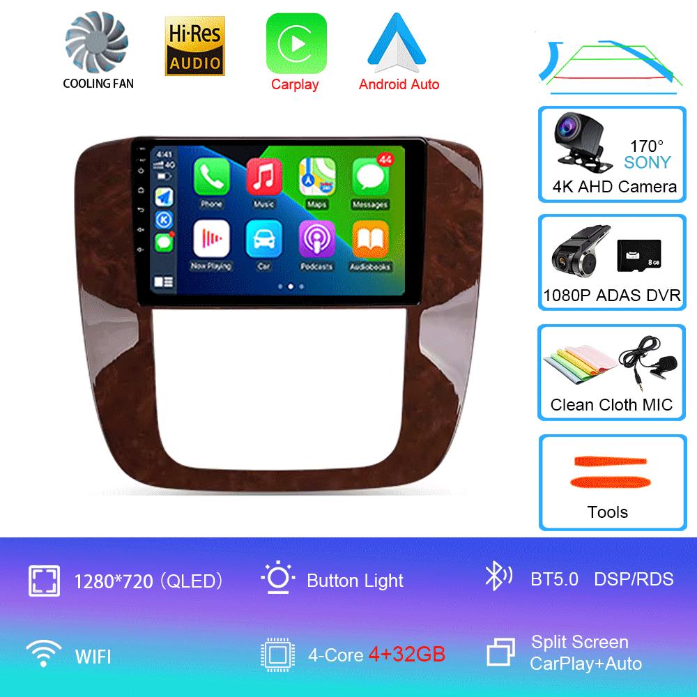 Car Radio Android 14 Carplay Auto Multimedia Player For GMC Yukon Chevrolet Tahoe Suburban 2008 - 2012 E53 X5 M5 2din Autoradio