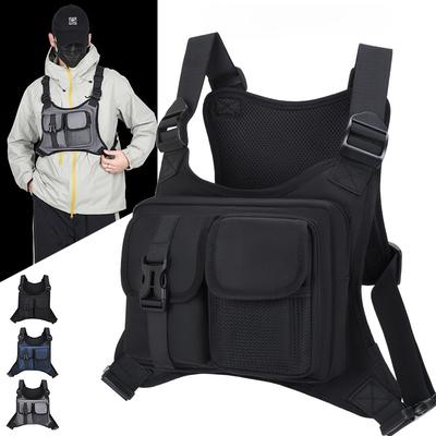 Bolso Táctico Antirrobo para el Pecho de Hombre – Mochila tipo Chaleco para Exteriores para Ciclismo, Running y Actividades Deportivas