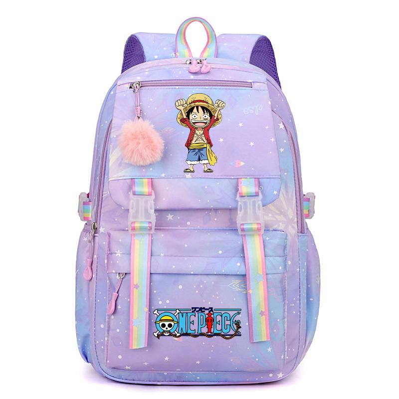 Anime One Piece Batoh Roztomilý Dámský Vodotěsný Batůžek pro Studenty, Teenagery, Děti, Narozeninové Dárky, Aktovka, Dámská Cestovní Volnočasová Taška, Ruksak, Mochila