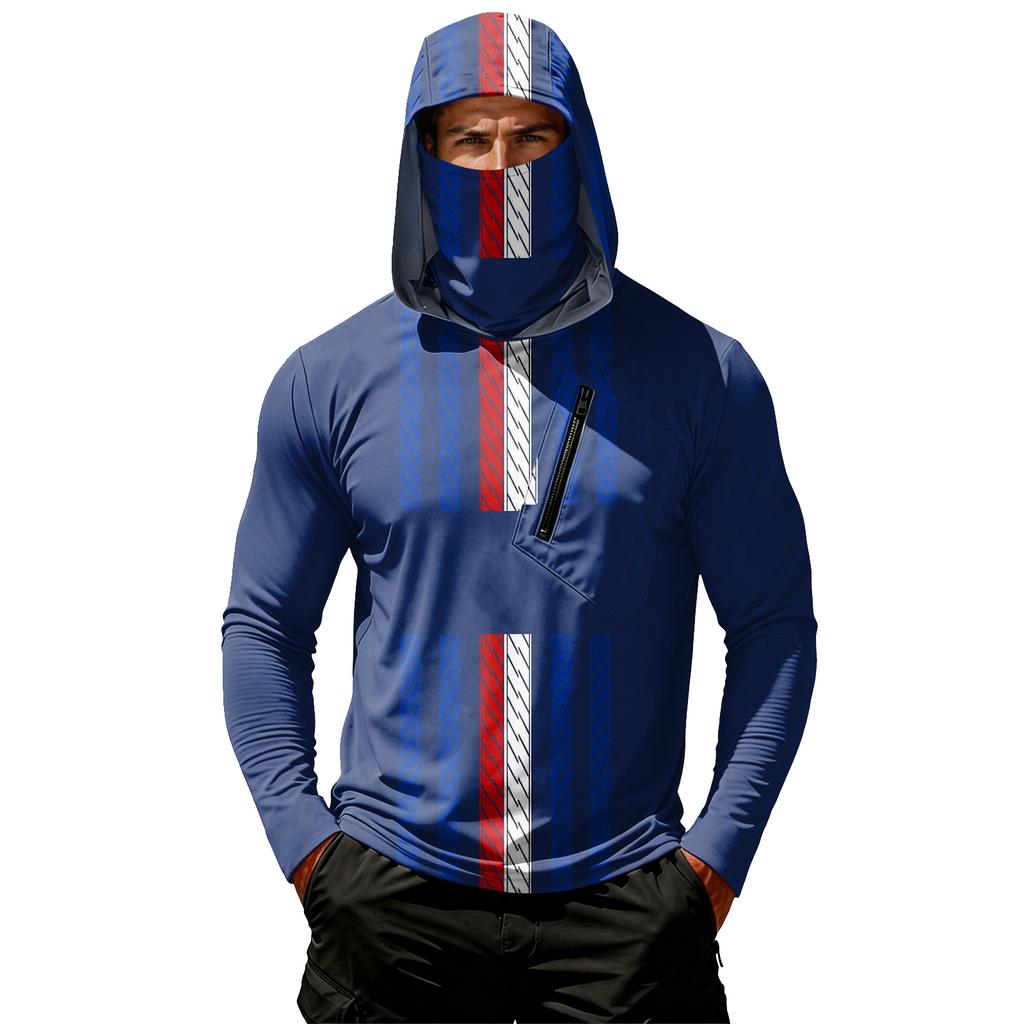 Men's Casual Hooded Long Sleeve Sunscreen Top