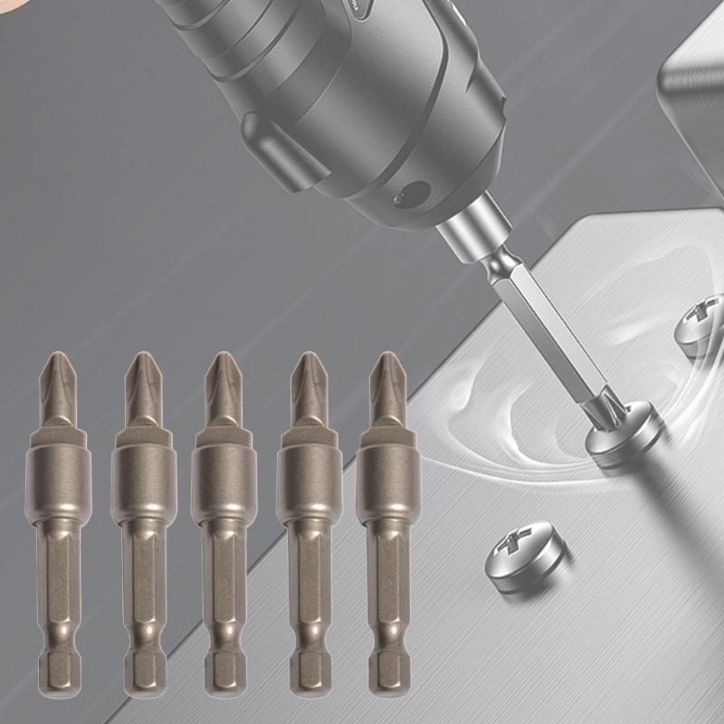 Pack Of 5 Magnetic Bits Tool Heavy Duty Steel Design Smooth Surfaces For Comfortable Grip Enhancing Torques Resistance