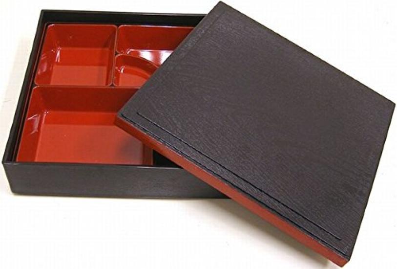 

Made in Japan by Asahi Tabletop lacquerware bento box with black Koyo rim. чёрный