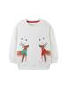 European-Style Girls' Christmas Embroidered Knitted Cotton Hoodie Toddler Sweatshirt