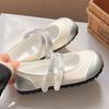 Retro ugly cute flat-soled single shoes women's autumn new niche versatile Velcro one-word buckle Mary Jane shoes