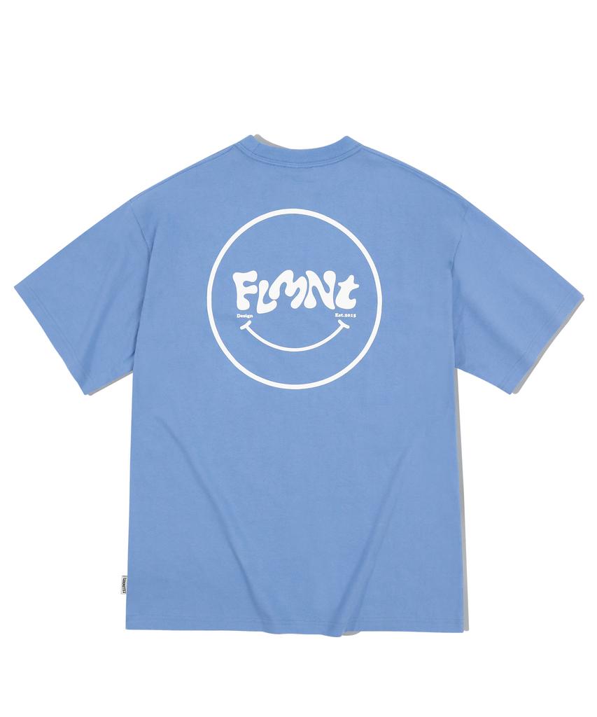 FILLUMINATE Oversized Smile Logo T-Shirt - Blue