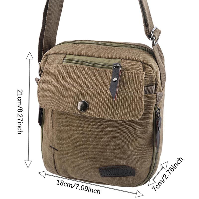 Men's Square Zipper Crossbody Bag - All-Match Travel Storage Casual Fashion Shoulder Bag