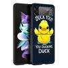 Cartoon Duck Hard PC Phone Case For Samsung Galaxy Z Flip 7 6 5 4 Black Cover For Galaxy Z Flip 3 Foldable Shell Fundas Capa Bag
