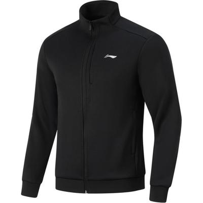 Li Ning Fitness Series Markenlogo Lässige Bequeme Stehkragen Strickjacke Sweatshirt Herren Sweatshirt Schwarz AWDU395-4