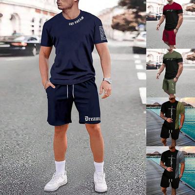 Popular Men S Casual Suit Oversized Loose 3D Printed Summer Man 2-Piece Short Sleeve Shorts Two-piece