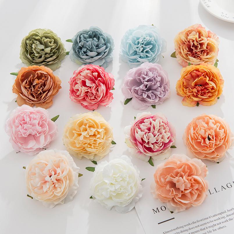 5/10PCS Silk Peony Heads Wall Wedding Bridal Accessories Clearance Gifts Party Home Decor Christmas Wreath Artificial Flowers