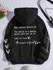 Dear Person Behind Me Letter Graphic Print Hoody Men's Fashion Soft Sweatshirt Autumn Warm Fleece Hooded Casual Loose Tops