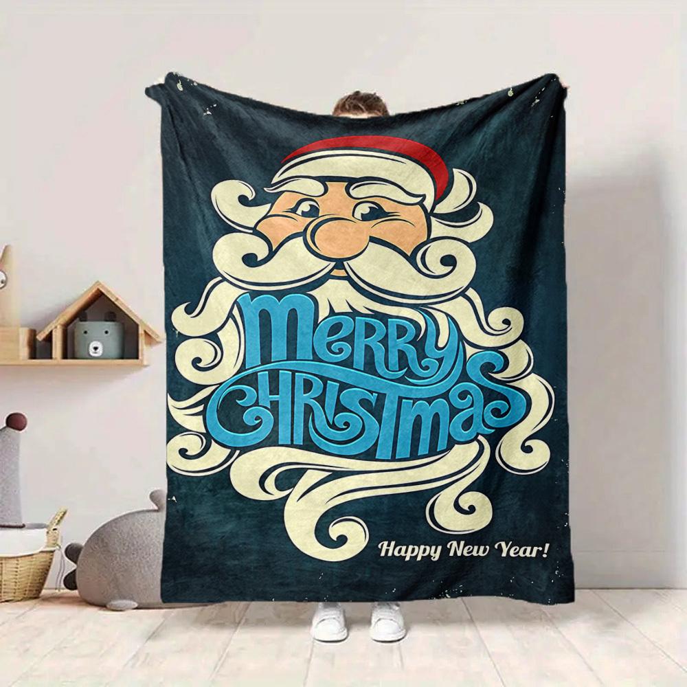 

1pc Christmas Santa Blanket, Lightweight Flannel Throw Blanket For Sofa, Bed, Travel188 130cmx150cm