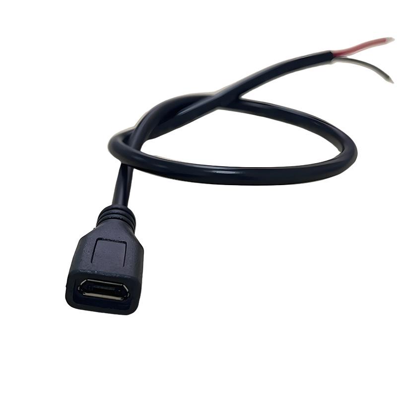 USB Type-C Male To Micro Female 2-Core Power Extension Cable