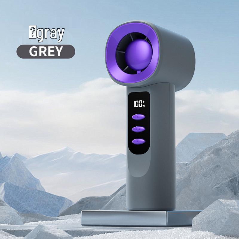 Compact Turbo Handheld USB Rechargeable Mini Fan with LED Display 123*53*44