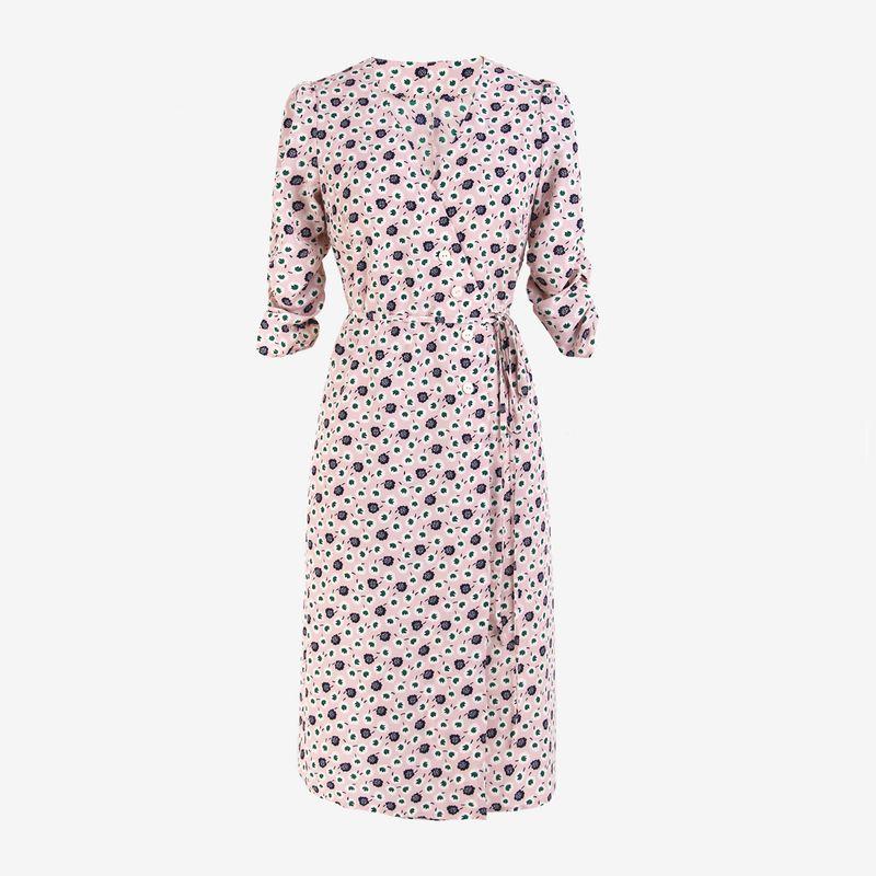 

Blue Rose Fashion Export Yuan Single French Style Retro Silm Slim Looking Women s 3/4 Sleeve Tube Dress Tea Dress Purple 10