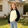 Youth Boys Girls Long Sleeve Raglan T-Shirt Color Wine Red Base Layer Tee for Big Kids Size 110