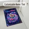 Floral Garden Theme Crystal Velvet Rug Personalized Custom Name Text Soft Floor Mat Home Decor