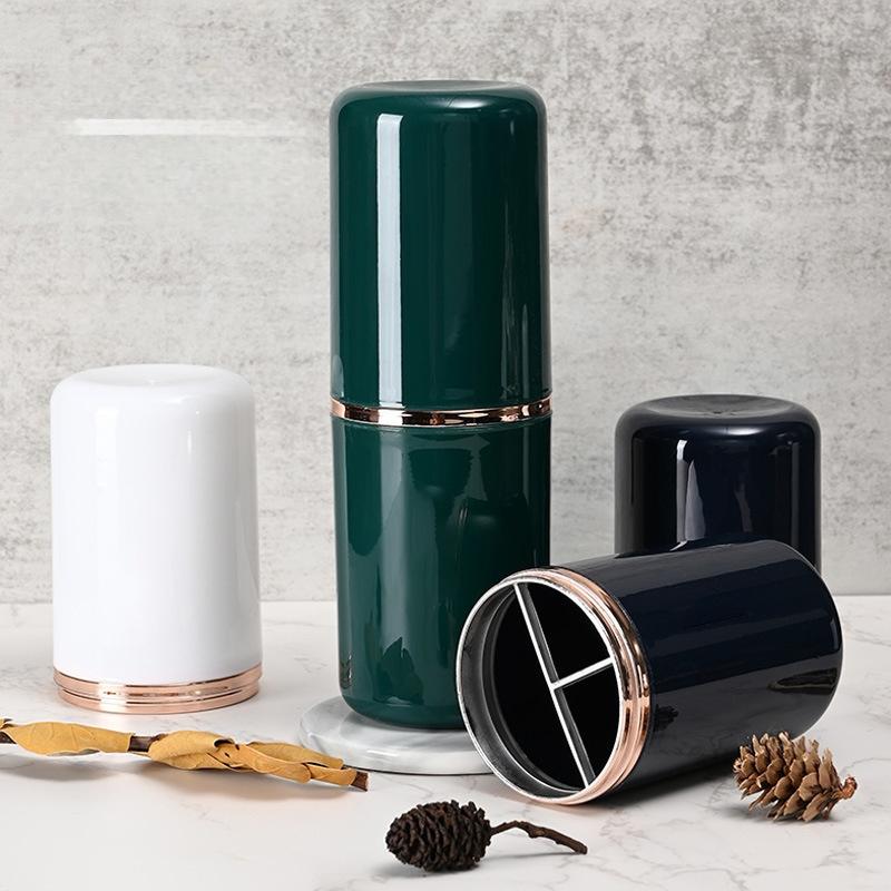 Reise Tragbarer Zahnbürstenbecher Badezimmer Zahnpastahalter Aufbewahrungsetui Box Organizer Reise Toilettenartikel Aufbewahrungsbecher Mundspülbecher