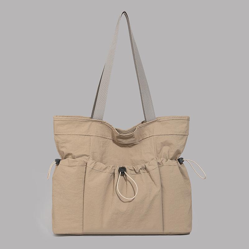 

Новая сумка-тоут с плиссировкой через плечо, большая вместимость, для студентки колледжа, для учебы, простая, модная, для отдыха, для поездок на работу, женская хаки