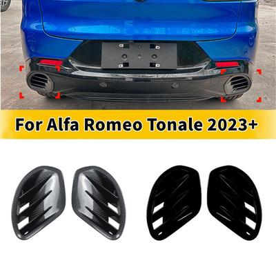 For Alfa Romeo Tonale + ABS Exterior Rear Bumper Spoiler Exhaust Tips Cover Side Air Vents Trim Car Decoration Sticker