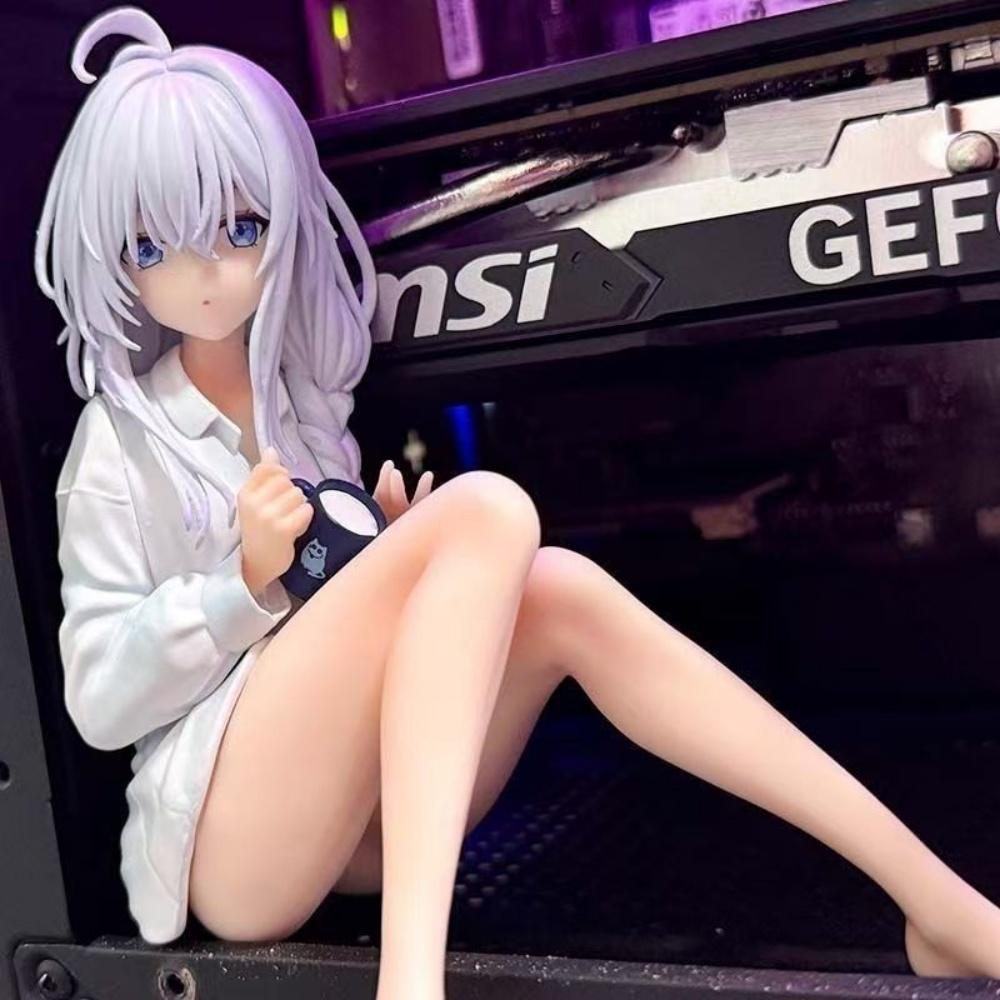 The Journey Of Elaina Sitting In Pajamas Anime Girl Figure 11cm Model Statue Collection Desktop Decoration Toys