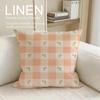 Small Floral Plaid Cushion Cover Linen Decorative Pillowcase Set Pcs X X X Breathable Washable Sofa Cushion Cover