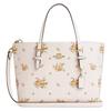 Mollie 25 Blumenmuster Geprägtes Leder Tragetasche Tote Bag Einkaufstasche Schulter Crossbody Tote Mittel Damen Weiß