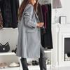 Women's Fashion Casual Woolen Solid Color Long Coat