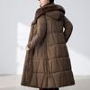Fashion Woman Parkas Winter Long Coats Hooded Thick Warm Overcoat Women's Jackets With Belt