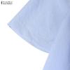 ZANZEA Vestido largo casual para mujer con cuello vuelto y manga corta