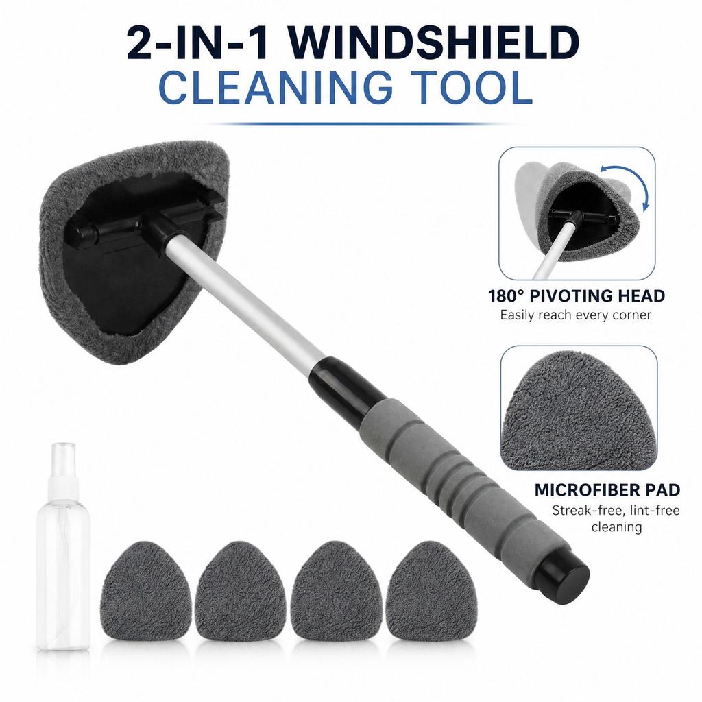 Car Cleaning Brush Set, Extendable 6-Piece Cleaning Kit for