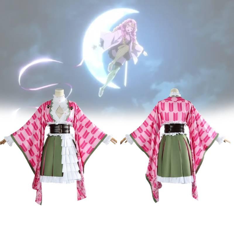 Kanroji Demon Slayer Mitsuri Cosplay Costume Japanese Style Kimono Outfit Gift