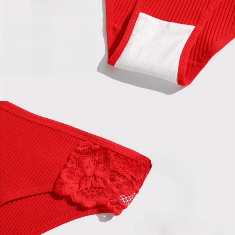 3Pcs/set Women Cotton Panties Low-Rise Underwear Patchwork Lace Briefs Female Soft Underpants Sexy Lingerie S-XL