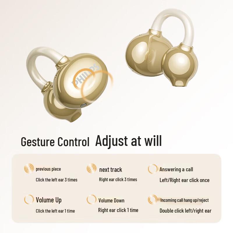 Philips TAT3469 Open-Ear Clip Bluetooth Sports Earbuds