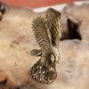 Flying Eagle Catching Snake Statue Animal Sculpture Retro Brass Figurines Miniature Ornament Home Feng Shui Decor Gift