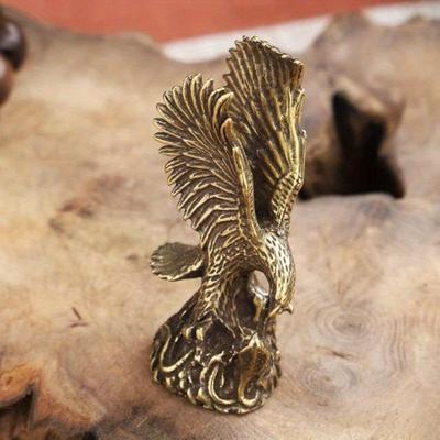 Flying Eagle Catching Snake Statue Animal Sculpture Retro Brass Figurines Miniature Ornament Home Feng Shui Decor Gift