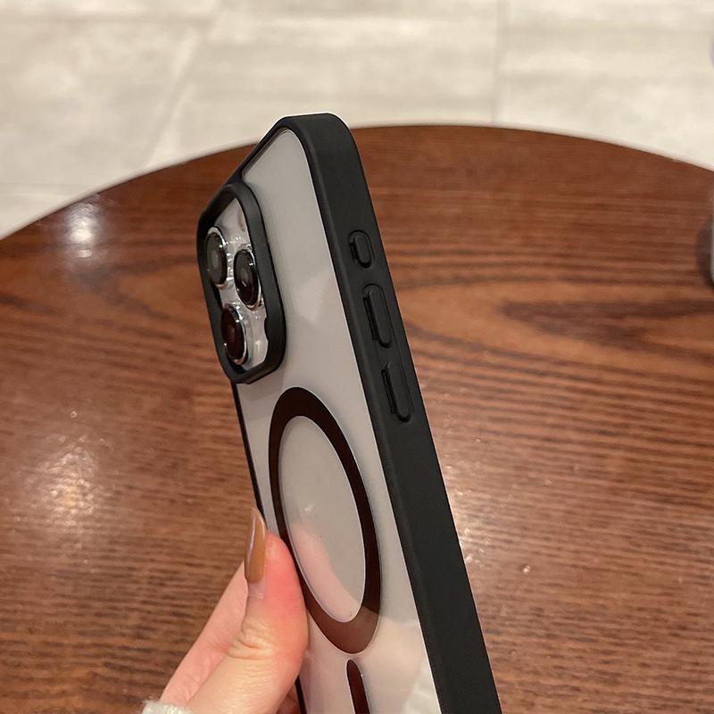 Fargeramme, klart akrylmagnetisk telefondeksel til iPhone 16 Pro Max, 15 14 Pro 11 13 12 11, for Magsafe, støtsikker linsebeskyttelse, gjennomsiktig TPU-deksel