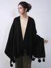 Damen Einfacher Uni Gestrickter Schal Kopftuch Elegante Dame Lässig Flauschige Quaste Warmer Schal Mujer Foulard Langer Wickelschal Winter Neu