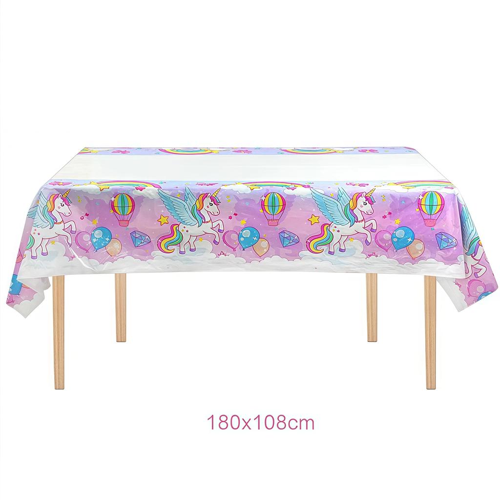 Rainbow Unicorn Birthday Party Decor Unicornio Gifts Tableware Balloons Banner Bracelets Keychain Girls Party Favors Photo Booth